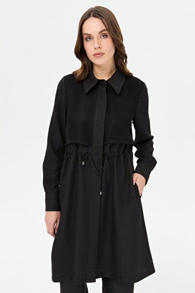 Esswaap File Aller Detaylı Giy Çık Tunik Siyah