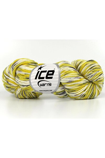 Ice yarns 3x100 جرام. كشمير مصبوغ يدويًا، أبيض، أصفر، رمادي فاخر، كشمير، نمط ...
