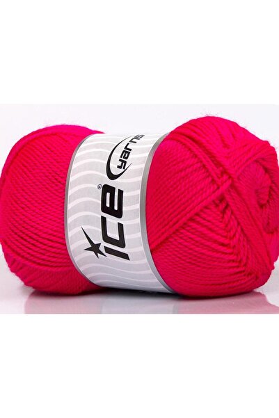 Ice yarns 4x100 جرام. خيوط دورة أكريليك فوشيا الشتوية، خيوط مسطحة، 100% أكريليك