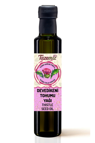 TAZEMİZ Devedikeni Tohumu Yağı 250ml - Soğuk Pres