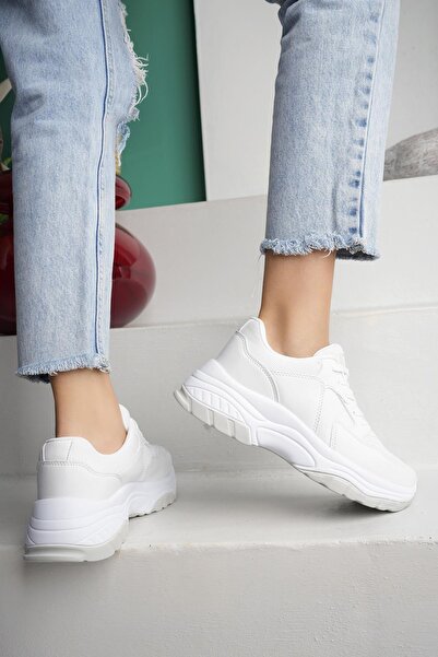 lady classy Kadın Bağcıksız Taşlı Triko Sneaker Kadın