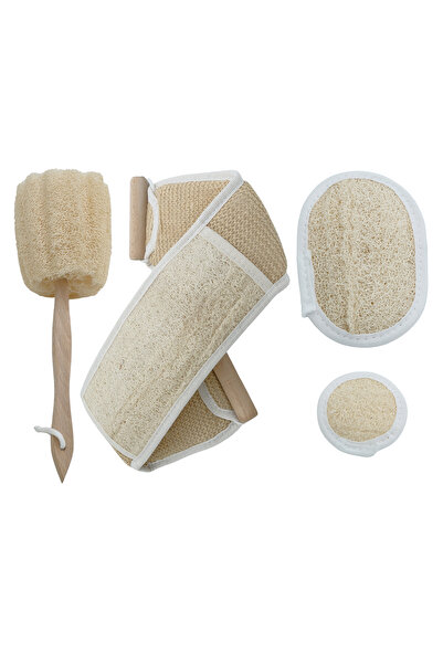 HATAY ORGANİK LİFE طقم حمام من ألياف اليقطين الطبيعية مكون من 4 قطع