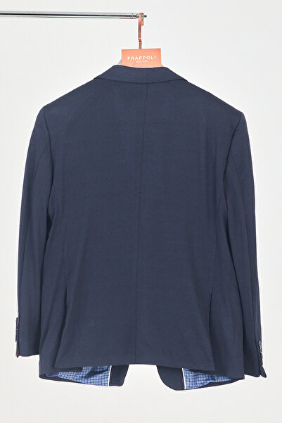 Frappoli Bonomo Erkek Koyu Lacivert Astarlı Düğmeli Basic Blazer Ceket (Büyük Beden-Battal)