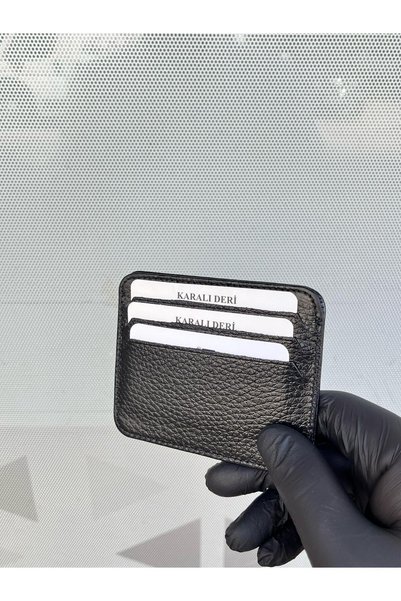 Gesa %100 Hakiki Deri siyah ince kartlık