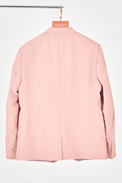 Frappoli Arunte Erkek Skin Pudra Mono Yaka Slim Fit Blazer (Büyük Beden - Battal)