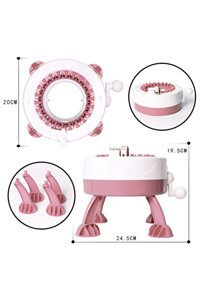 OEM Knitting Machine for Hats, Scarves, Gloves, for Kids and Adults, 22 Needles, Pink-White