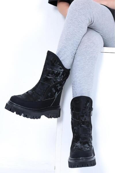 lady classy Kız Çocuk Cilt Deri Fermuarlı Bot