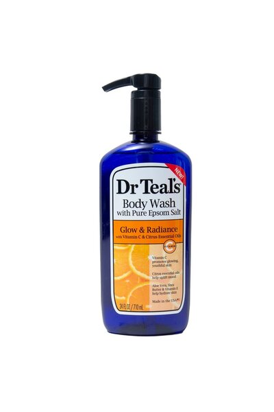 Dr Teals غسول الجسم المتألق والمشرق من دكتور تيلز مع ملح إبسوم النقي - عبوة ا...