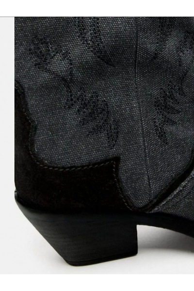 Butik ALLBUCKS ZR ZA RA Gerçek Hakiki Deri Denim Mix Uzun Kovboy Çizmesi ABZRA0104