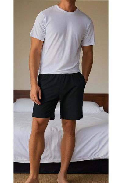 Tight Lady Men's 100% Cotton Black Combed Cotton Regular Fit Shorts with Pockets
