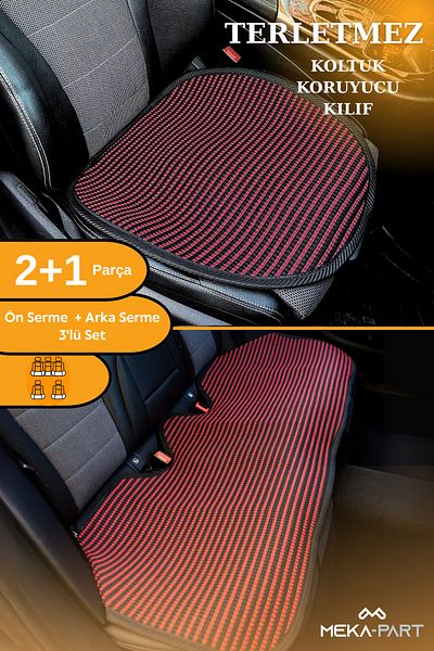 TREND Meka Part Car Seat Protective Cover 3 Pieces Serme Universal Red Black