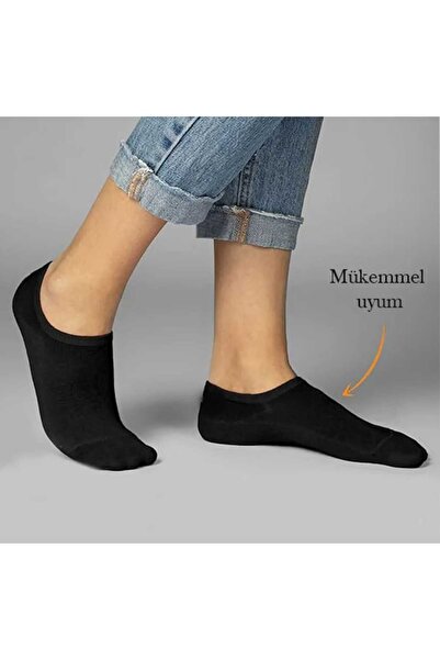 Çorapdiyari Premium Bamboo Men's Sneaker Invisible Ankle Sports Booties Socks Special Box of 9 - Black