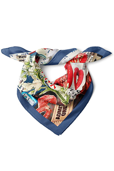 nehir eşarp Karışık Figür Desen Fular Bandana 50x50 Cm