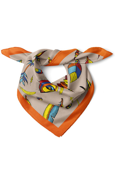 nehir eşarp Kızılderili Motif Desen Fular Bandana 50x50 Cm