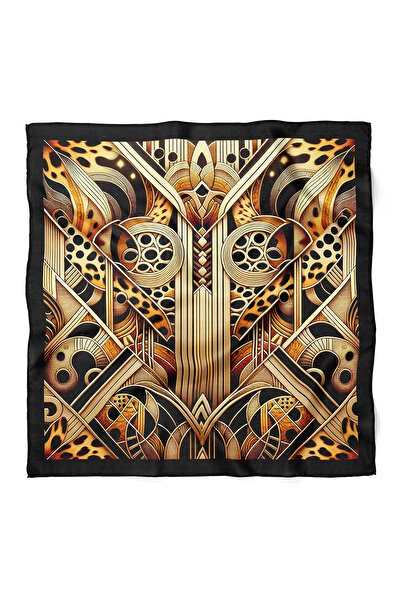 nehir eşarp Leopar ve Estetik Figür Desen Fular Bandana 70x70 Cm
