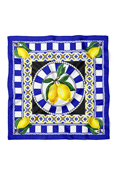 nehir eşarp Limon Desen Fular Bandana 50 x 50 Cm