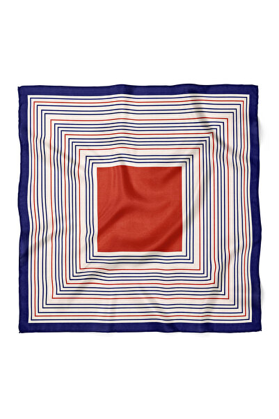 nehir eşarp Çizgili Kare Desen Fular Bandana 70x70 Cm
