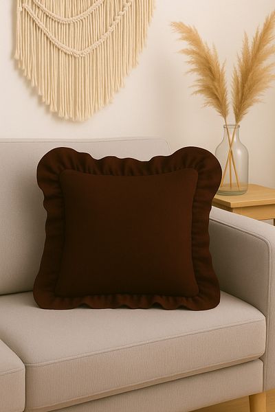 Mirilliahome غطاء وسادة عتيق من الكتان الخام مقاس 43 × 43 سم