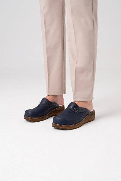 ÇİZGİ MEDİKAL Navy Blue Vivacolor Classic Women's Sabo Slippers Orthopedic Doctor Nurse Hospital Slippers