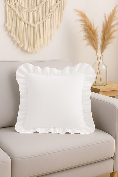 Mirilliahome Husa de perna cu volane din in brut 43x43 cm