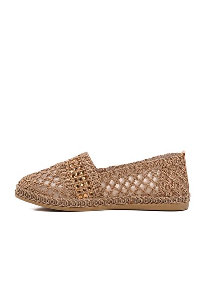 Pierre Cardin Pc-54570 Z Mink Straw Knitted Stone Women's Ballerinas