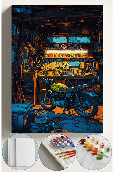 Corvo Sayılarla Boyama Çerçeveli Hobi Seti Numaralı Tuval Fırça Boya Kasnaklı...