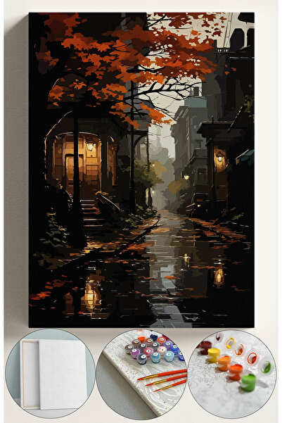 Corvo Sayılarla Boyama Çerçeveli Hobi Seti Numaralı Tuval Fırça Boya Kasnaklı...