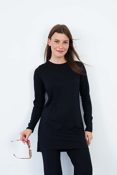 penyebizden Tunica neagra din lycra din vascoza pentru femei