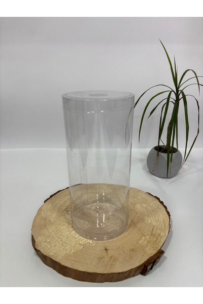 BURHAN AMBALAJ Silindir Asetat Kutu Pvc Çap 9 cm Yükseklik 19 cm [10 Adet ]