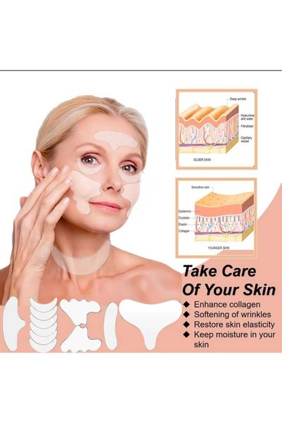 lasting beauty 11Pcs Silicone Wrinkle Straightening Patch for Forehead Eye Face and Skin Care Face Lift Tape Eyebrow Lift