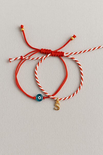 BIJUTERI S harfli ve Nazar boncuklu MARTENİÇKA Bileklik