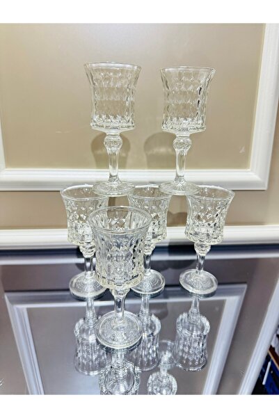 EVRA Crystallized Glass Coffee and Water Glasses 6 Pieces