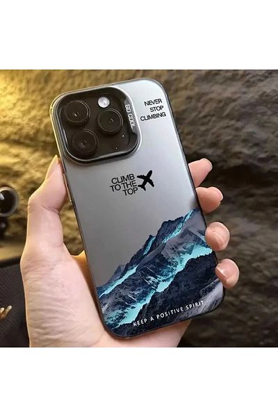 Caseji iPhone 15 Pro Max Compatible Mountain Design Hard Back Soft Edges Phone Case Mk01A