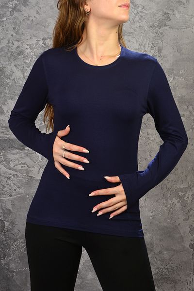 İDOL MODA Crew Neck Long Sleeve Combed Cotton Bodysuit