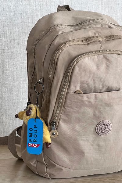 FCSTORE Unisex Beige Backpack Wrinkle Waterproof School Bag 14 Inch Laptop Travel Bag 40X30X15Cm