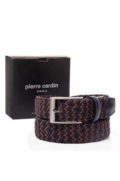 Pierre Cardin Brown-Navy Blue Knitted Men's Belt Pc-174K7L