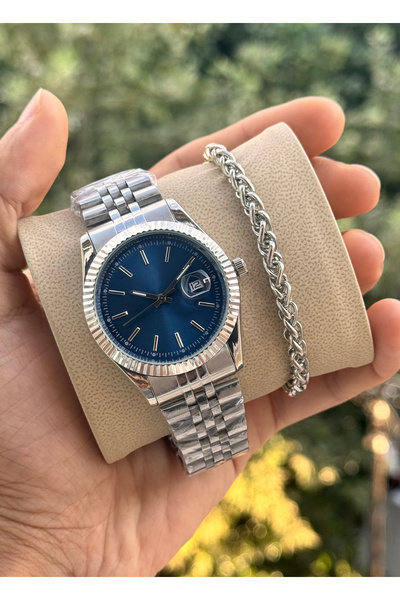 Tulpar Special Series Premium Men's Watch with Calendar Steel Band Bracelet Gift