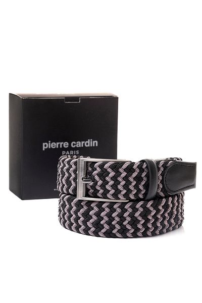 Pierre Cardin Black-Slate Knitted Men's Belt Pc-1745S4A