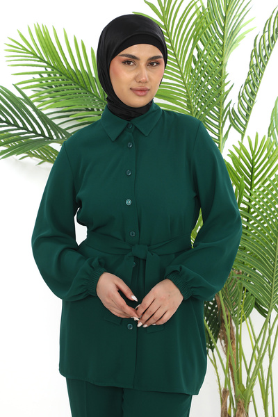 Butik Γυναικείο Σετ Τουνίκ με Σμαραγδί Πράσινο Παντελόνι