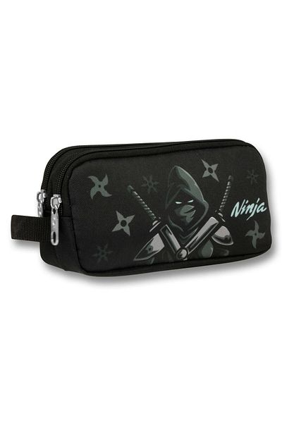 ÜMİT ÇANTA Geantă pentru creion cu model Ninja negru turcoaz - băiat - 5068