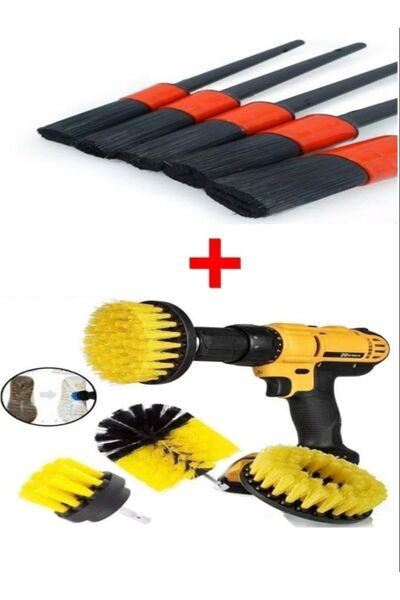 mucit home 8 Parça Araç Iç Ve Dış Matkap Ucu Uyumlu Detaylı Bakım Fırça Temiz...