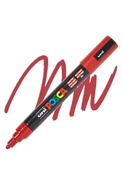 UNİ-BALL علامة ملصق UNI POSCA ذات أساس مائي - PC-5M 1.8-2.5 Ruby Kimizi 56