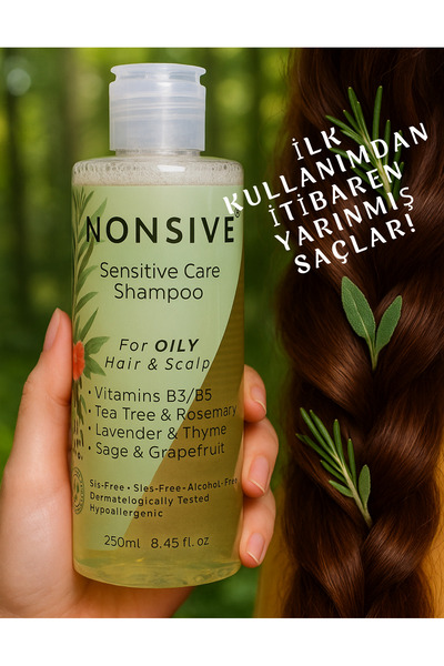Nonsive Shampoo Type 3 Kepek Karşıtı Arındırıcı Yağlı Saçlar Için Şampuan -aromaterapi Içerikli/sülfatsız Şampuan
