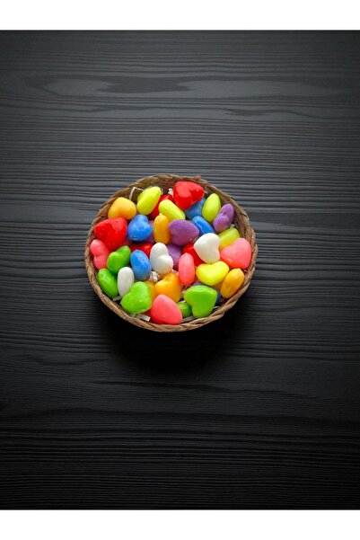 EQMQ STORE KOZMETİK صابون مزخرف على شكل قلب صغير بألوان متعددة مع سلة معطرة (30 قطعة في السلة 2*2 سم)