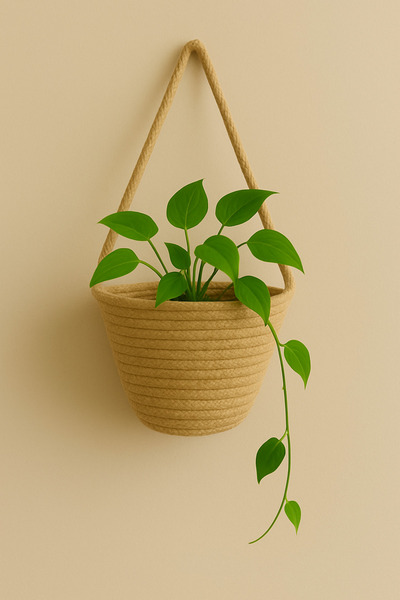 ÖRGÜM Yapay Çiçek Saksısı Dekoratif Duvar Sepeti 12x10 cm BİTKİ DAHİL DEĞİLDİR