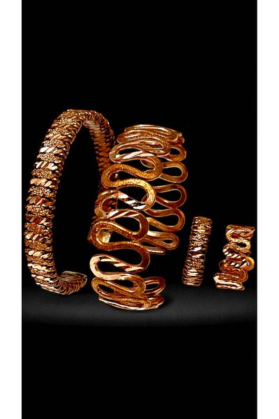 gulflower nude 100% Raw 4 Pieces Copper Bracelet Handmade Braided Luxury Model Copper Very Useful for Health