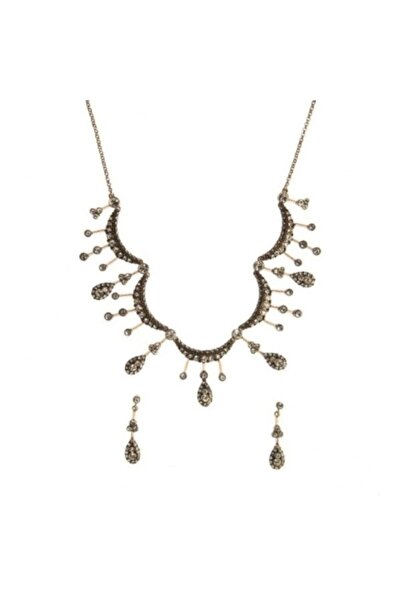 Aşina Gümüş Sevgililer Günü Hediye Nazende Elmas Montur Ottoman Style Gerdanl...