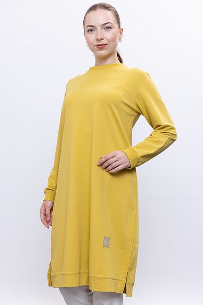 Linvey Crew neck two thread comfortable fit tunic plus size hijab clothing (k7191 long)