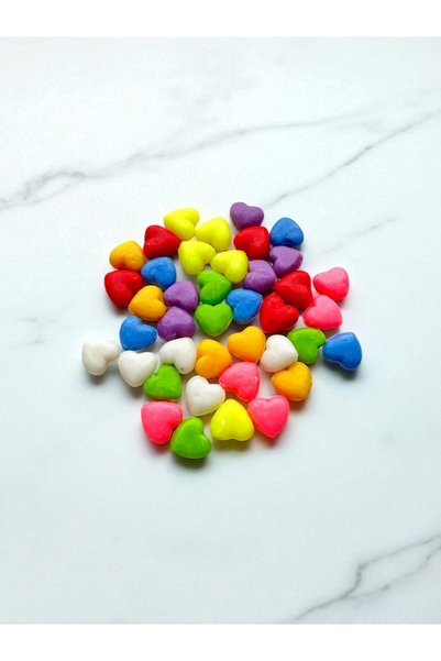 EQMQ STORE KOZMETİK Mini Heart Decorative Scented Soap, Mixed Color Heart Soap (15 Pieces - 1 Piece 2X2 cm Tiny Soap)