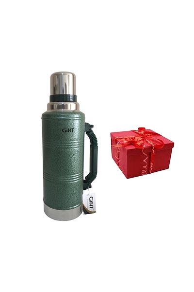 nonserviamworld Gint 2.2 Liter Thermos 24 Hours Hot 12 Hours Cold Green Color + Spare Inner Lid Gift